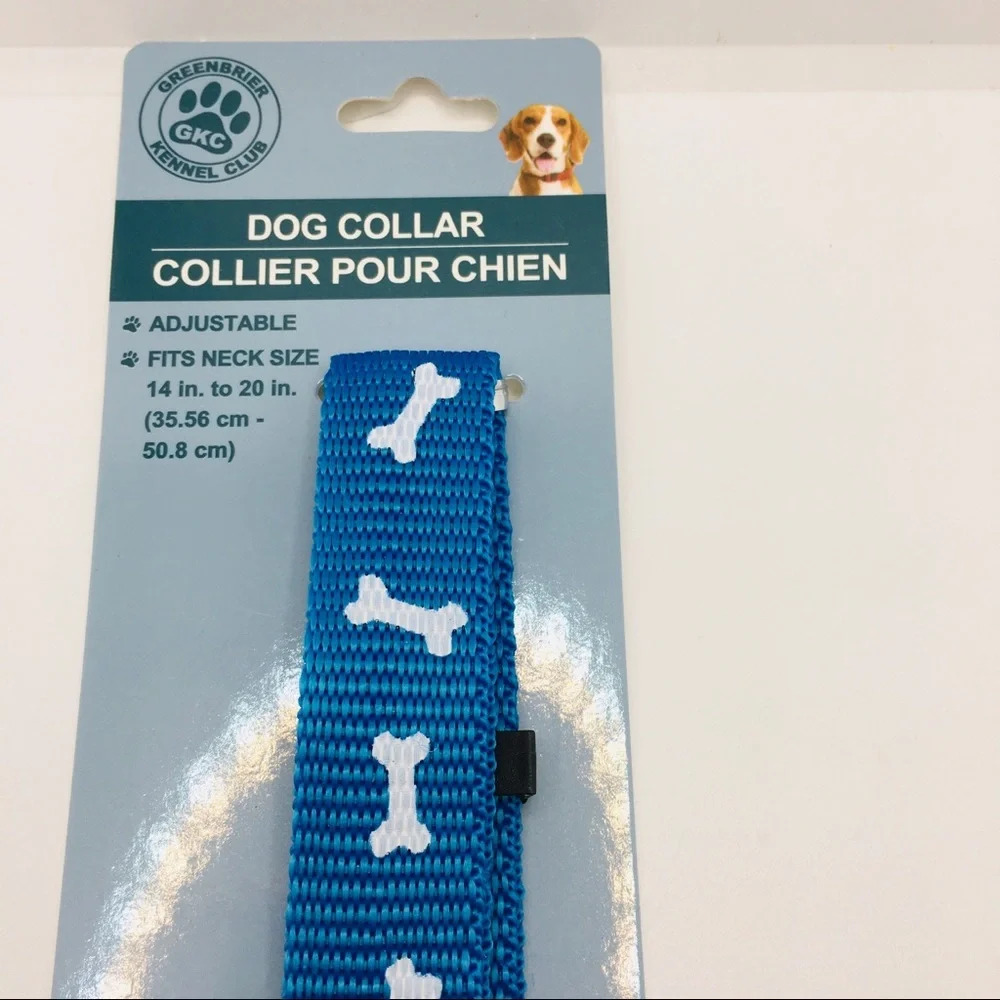 DOG COLLAR BLUE WITH BONES! SZ Med